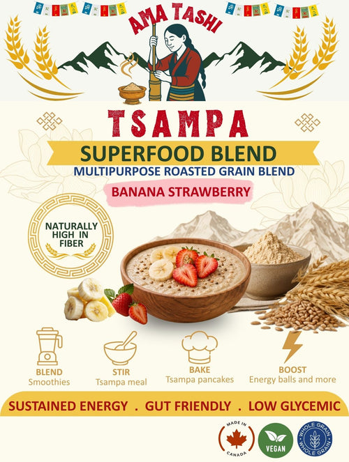 Banana Strawberry Tsampa Superfood Blend