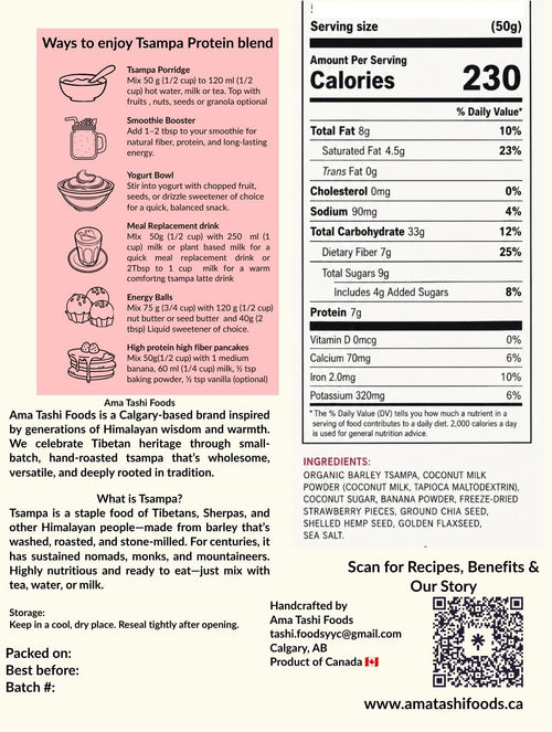 Banana Strawberry Tsampa Superfood Blend