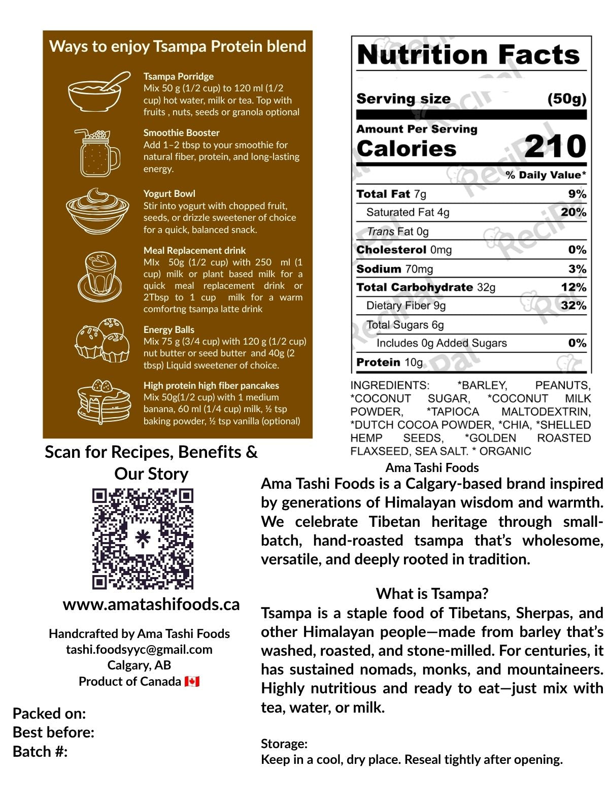 Peanut Butter Chocolate Tsampa Superfood Blend